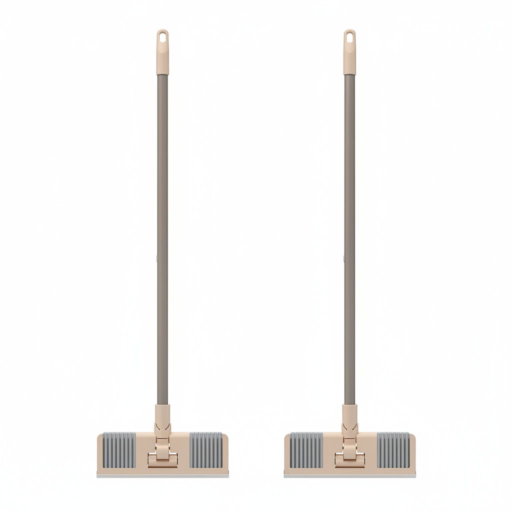 Mop Lavapavimenti in PVA con Strizzatore a Rulli Scopa Salvaspazio Autopulente Testa Rotante 180 Gradi 2 Spugne Incluse 1+1 Ricambio in Omaggio – Keyclean FH05042