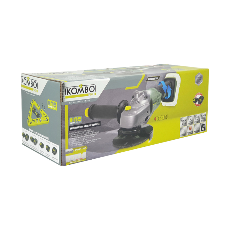 Smerigliatrice Angolare 20V 8000 Giri/Min Dischi 100/115mm Solo Corpo – KOMBO PRO KOP008
