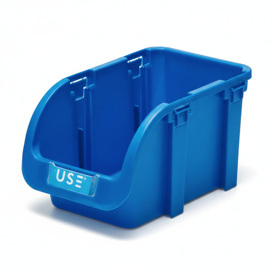 Set 12 Cassette a Bocca di Lupo Medie Sovrapponibili 26x15x14cm Porta Minuteria in Plastica per Ferramenta e Fai da Te – USE 3905