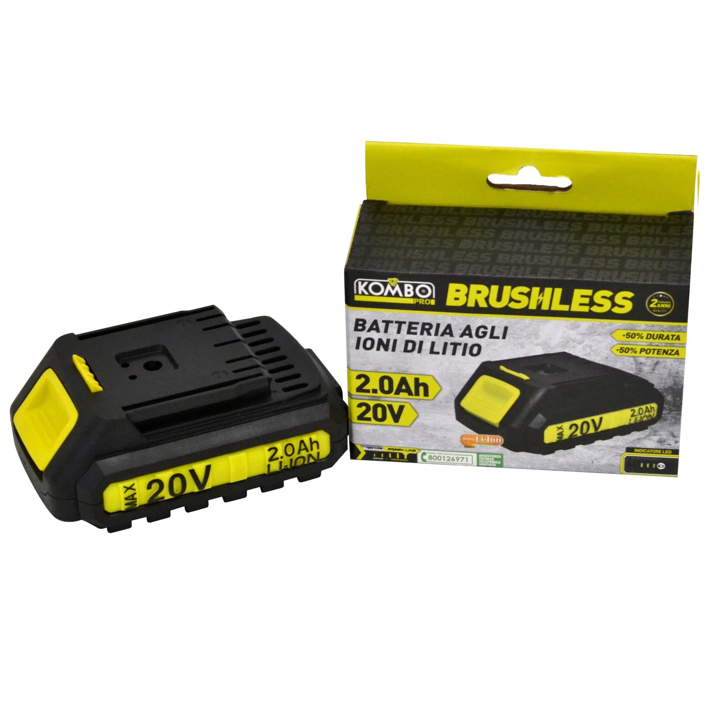 Batteria Litio 2.0Ah per Utensili Brushless – KOMBO BLK009