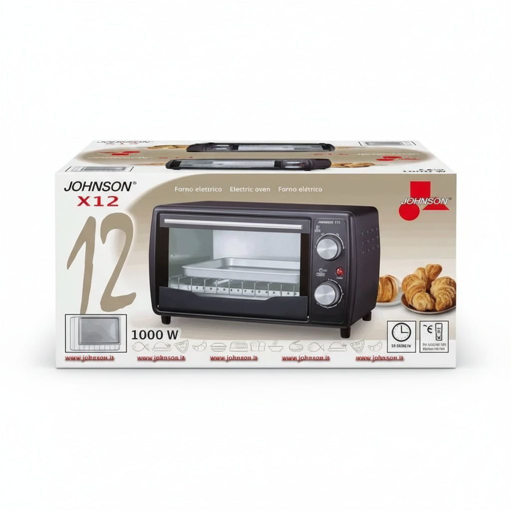 Forno Elettrico Compatto 12L 1000W con Timer – JOHNSON X12