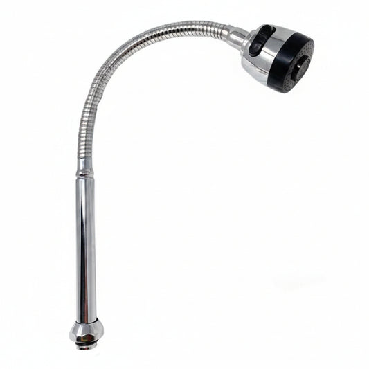 Canna Flessibile di Ricambio per Rubinetto Cucina 50cm Tubo Miscelatore Cromato Lucido Ruotabile a 360 Gradi con Doccetta a Doppio Getto Regolabile per Lavandino Casa – Generico 01974