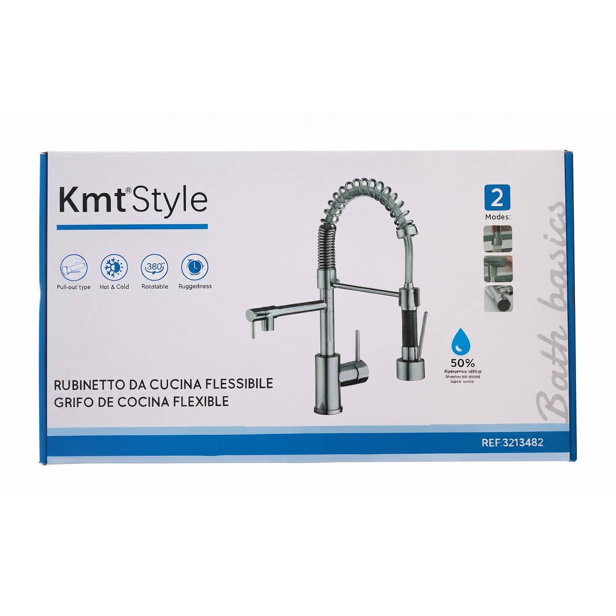 Rubinetto da Cucina Flessibile Pull-Out 2 Modi Risparmio 50% Acqua – KMTSTYLE 3213482
