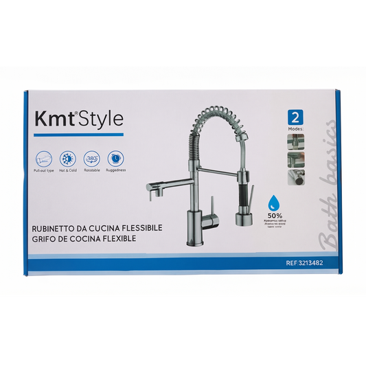 Rubinetto da Cucina Flessibile Pull-Out 2 Modi Risparmio 50% Acqua – KMTSTYLE 3213482