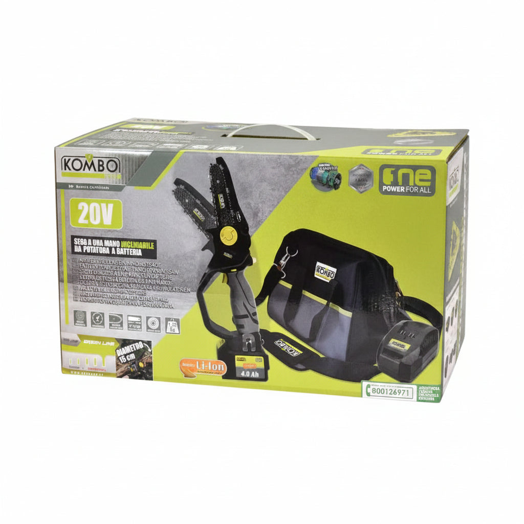 Motosega a Batteria 20V Brushless Barra 18cm con Softbag – KOMBO PRO ULTRASAW