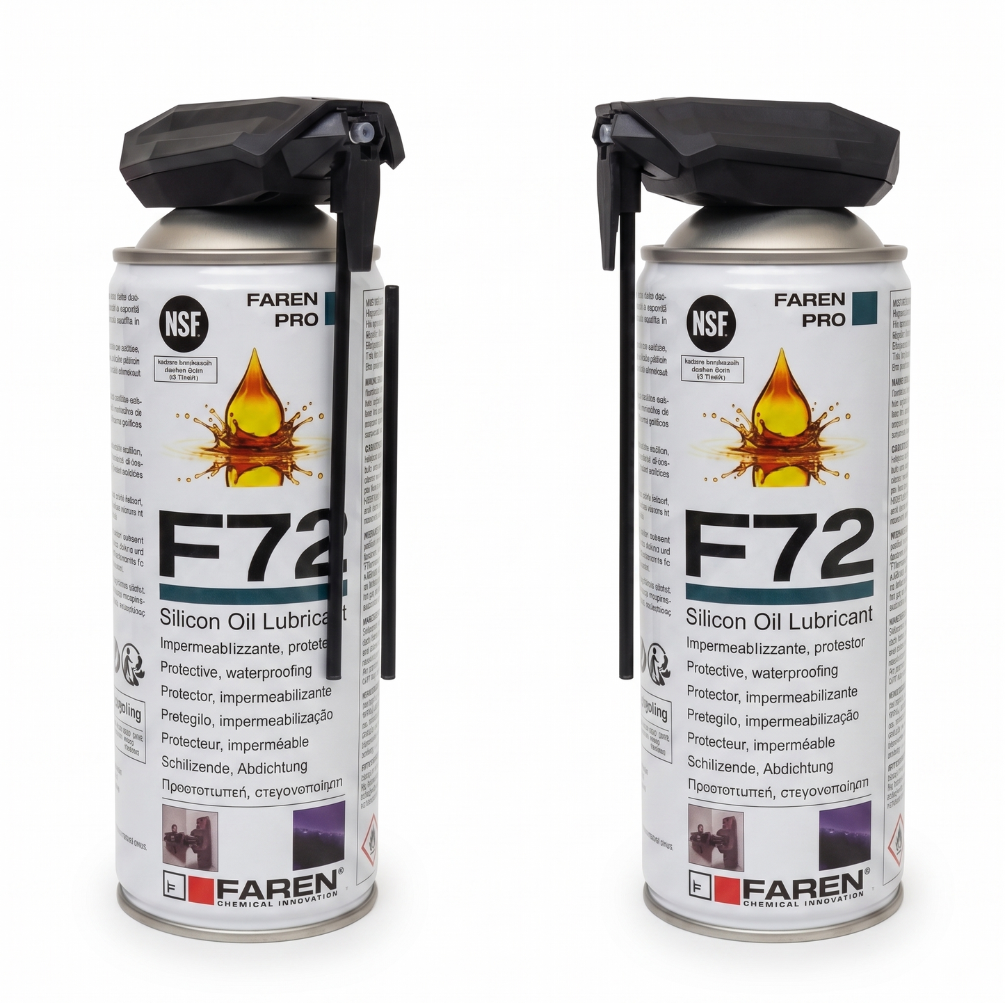 Lubrificante al Silicone Spray Professionale 400ml Confezione da 2 – FAREN F72