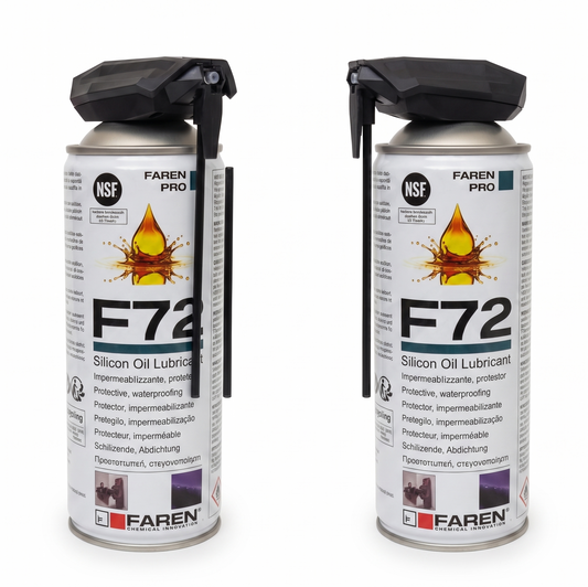 Lubrificante al Silicone Spray Professionale 400ml Confezione da 2 – FAREN F72