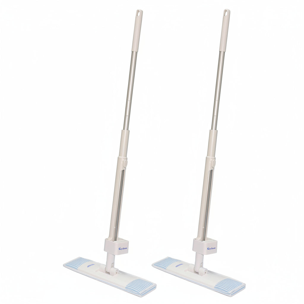 Mop Lavapavimenti in PVA con Strizzatore a Rulli Scopa Salvaspazio Autopulente Testa Rotante 180 Gradi 2 Spugne Incluse 1+1 Ricambio in Omaggio – Keyclean FH05042