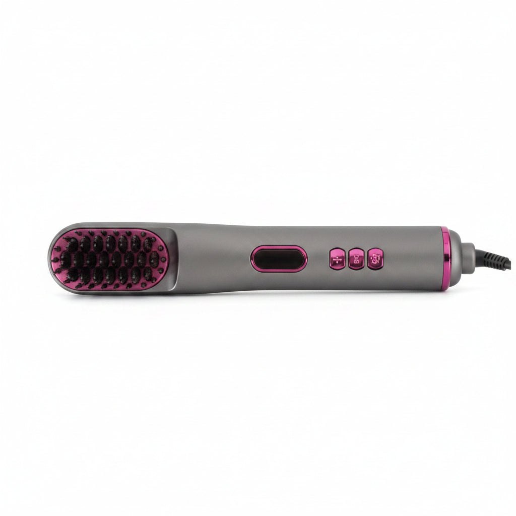Piastra per Capelli 3 in 1 Spazzola Lisciante Elettrica Multifunzione Riscaldamento Rapido 60 Secondi Anti-Scottatura Districante per Capelli Lisci e Mossi Colore Verde – FOYU FO-J211