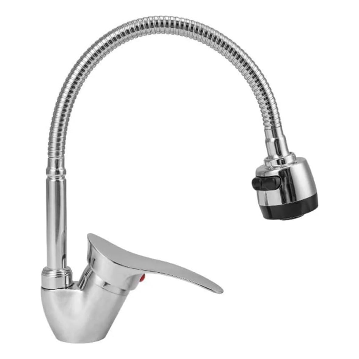 Miscelatore Rubinetto Lavello Cucina Canna Flessibile Orientabile Doccetta Doppia Funzione Antispruzzo Monocomando Monoforo con Kit di Montaggio Colore Cromo – FOYU FO-5618