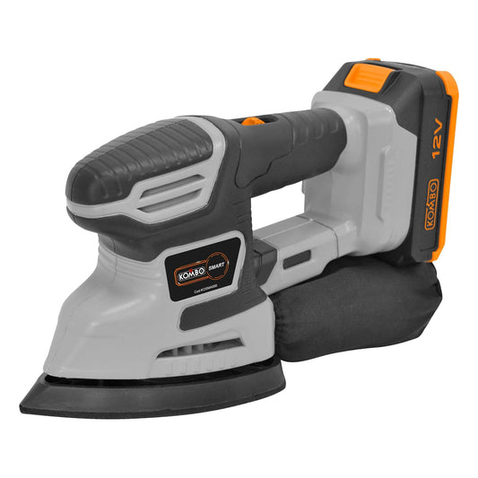 Levigatrice Orbitale Delta 12V a Batteria 2.0Ah Piastra Triangolare Hook&Loop 140x140x80mm Doppia Velocità 13000 OPM – KOMBO KOSMA000