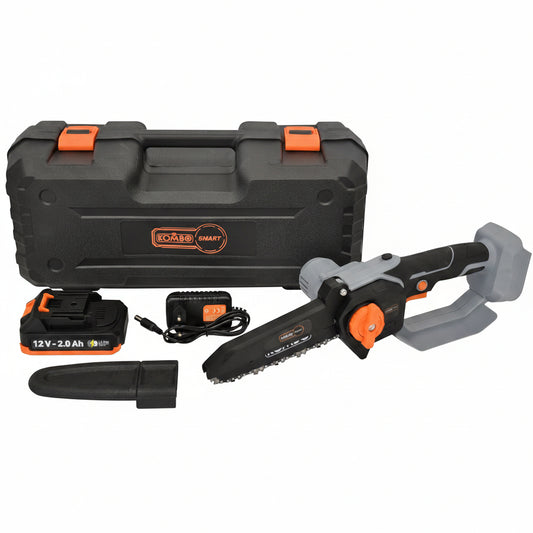 Motosega Cordless 12V con Valigetta Potatore a Batteria 2000mAh Barra 6" – KOMBO KOSMA006