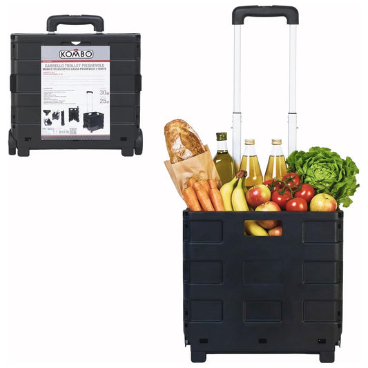 Carrello Trolley Pieghevole Spesa Manico Telescopico 38x83x30 cm – KOMBO KOX10