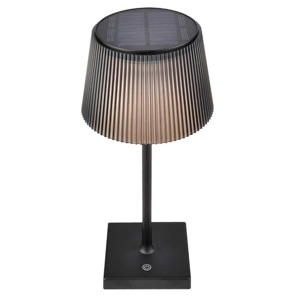 OMEGA Sunrise LD575 – Lampada da Tavolo Solare e USB 4W 100lm Dimmerabile 3 Colori IP54 Nera