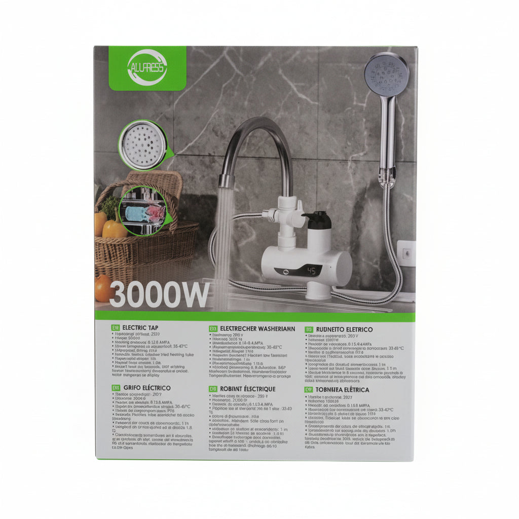 Rubinetto Elettrico Scaldabagno 3000W con Doccia 220V – ALLPRESS GL70269
