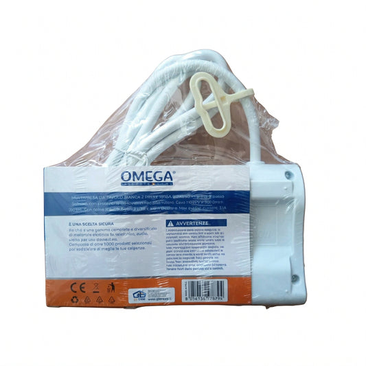 Multipresa da Tavolo Bianca 3 Prese con 3 USB e Protezione Sovraccarico – OMEGA GBT898