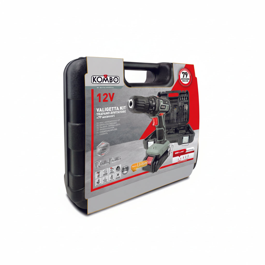 Kit Avvitatore Cordless 79 Accessori e Batteria 2.0Ah – KOMBO KIT833
