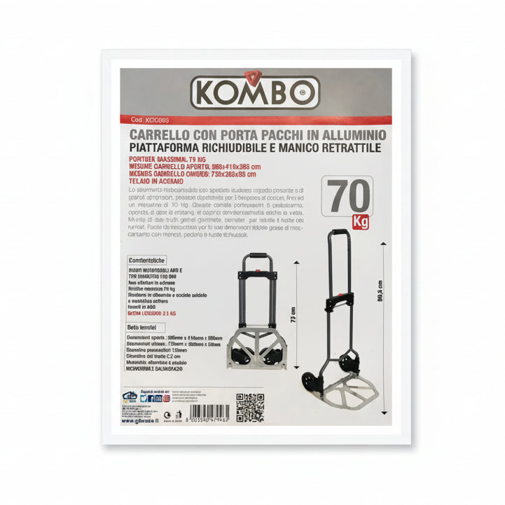 Carrello Portapacchi Richiudibile in Alluminio 70 kg – KOMBO KOC003