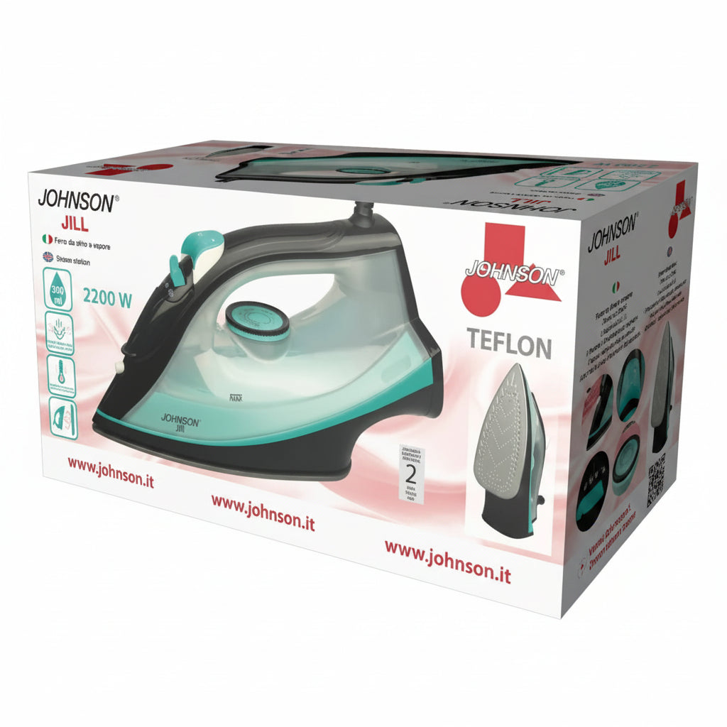Ferro da Stiro a Vapore 2200W Suola Teflon – JOHNSON Jill JIL-4720-B