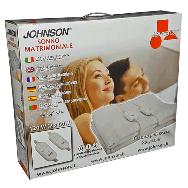 Scaldaletto Elettrico Matrimoniale 120W 160x140cm 2 Zone – JOHNSON Sonno Matrimoniale SONM